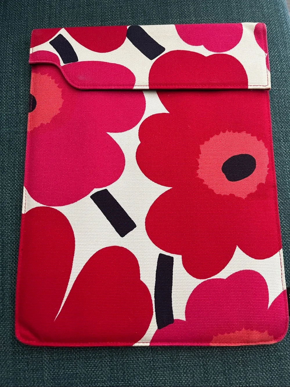 <Sold FB>Marimekko Laptop Sleeve Pink Red Poppy Floral Microsoft Surface